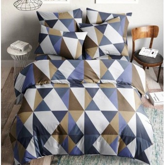 Комплект постельного белья         семейный из поплина        с наволочками 70х70 2 шт Геометрия Веселина