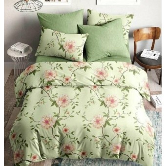 Комплект постельного белья         семейный из поплина        с наволочками 70х70 2 шт Цветы Веселина