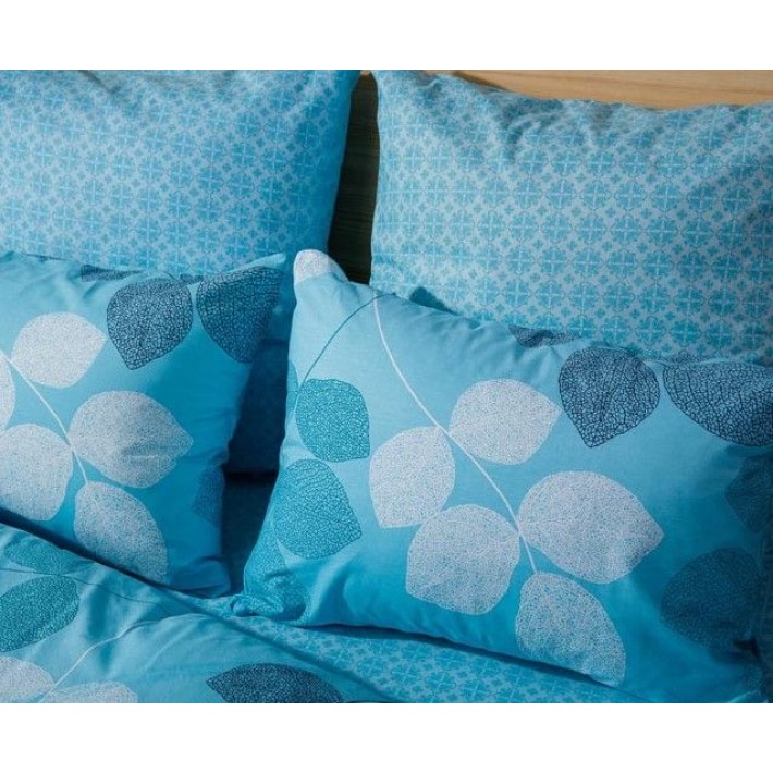 Комплект постельного белья семейный из поплина с наволочками 50х70 2 шт Растения Ночь Нежна