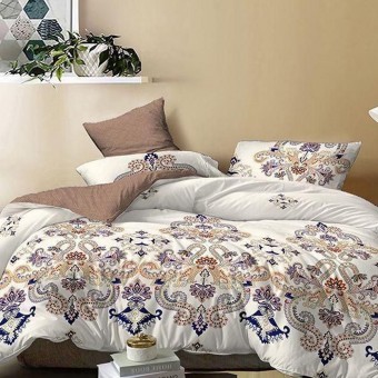 Комплект постельного белья         семейный из поплина        с наволочками 70х70 2 шт Узор Kuzina  