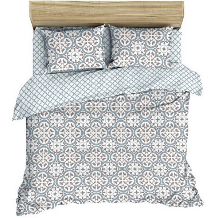 Комплект постельного белья семейный из поплина с наволочками 70х70 2 шт Геометрия Василиса