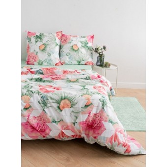 Комплект постельного белья        семейный из перкаля        с наволочками 70х70 2 шт Цветы Double Dreams