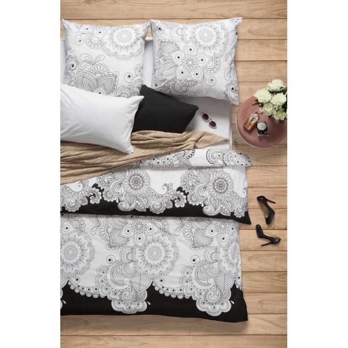 Комплект постельного белья семейный из поплина с наволочками 70х70 2 шт Цветы Sova and Javoronok