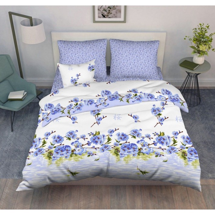 Комплект постельного белья семейный из бязи с наволочками 70х70 2 шт Цветы Василиса