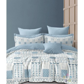 Комплект постельного белья         семейный из сатина        с наволочками 70х70 2 шт Сердечки Luxor