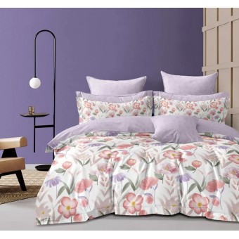 Комплект постельного белья        семейный из сатина        с наволочками 70х70 2 шт Цветы Luxor  