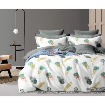 Комплект постельного белья        семейный из сатина        с наволочками 70х70 2 шт Перья Luxor  
