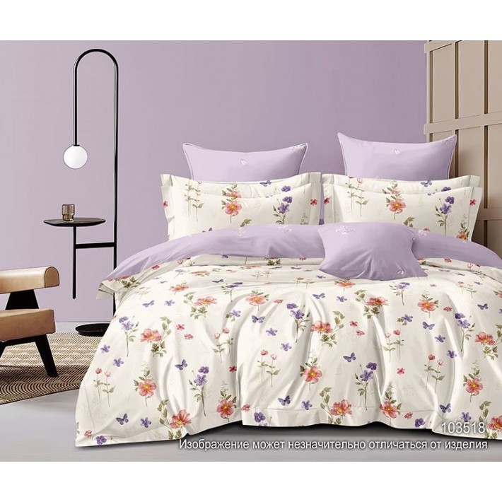 Комплект постельного белья семейный из сатина с наволочками 70х70 2 шт Цветы Luxor