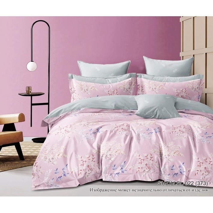 Комплект постельного белья семейный из сатина с наволочками 70х70 2 шт Веточки Luxor