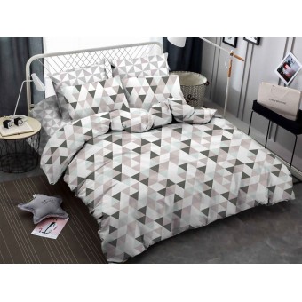 Комплект постельного белья         семейный из сатина        с наволочками 50х70 2 шт и с наволочками 70х70 2 шт Геометрия Amore Mio  