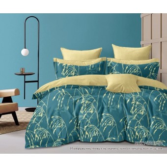Комплект постельного белья         семейный из сатина        с наволочками 70х70 2 шт Растения Kuzina