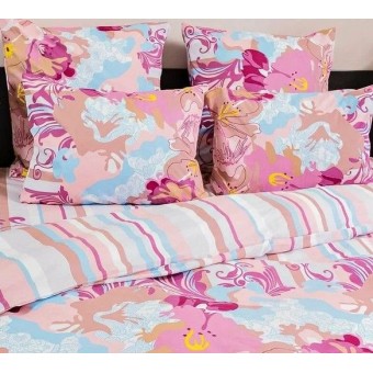 Комплект постельного белья         семейный из бязи        с наволочками 50х70 2 шт Цветы Ночь Нежна