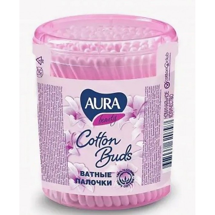 Aura Ватные палочки Beauty 100 шт.круглый стакан
