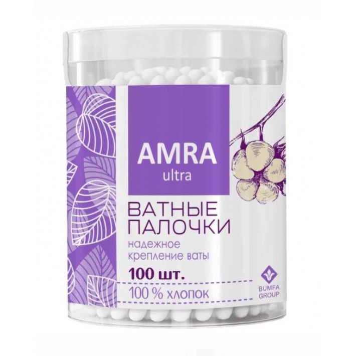 AMRA Ватные палочки (цилиндр) 100шт