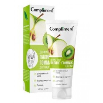 915502 Compliment Деликатный пилинг-гоммаж для лица ЯБЛОКО и КИВИ, 80мл