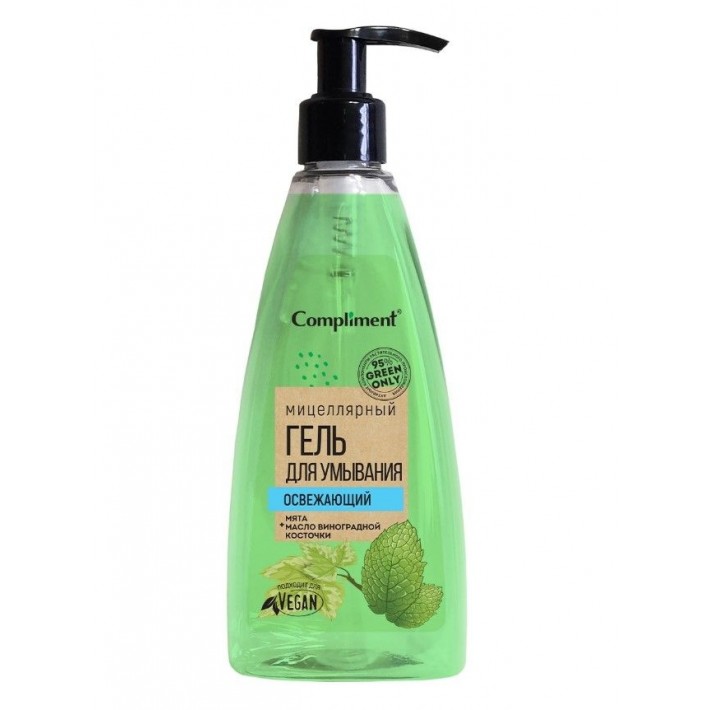 914307 Compliment Green only мицеллярный гель для умывания ОСВЕЖАЮЩИЙ, 250 мл