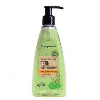 914291 Compliment Green only мицеллярный гель для умывания ОЧИЩЕНИЕ ПОР 3 В 1, 250 мл