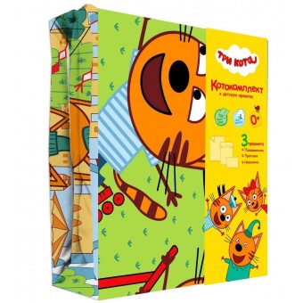 Комплект постельного белья  детский на резинке     1,5 спальный из бязи        с наволочкой 40х60 Животные Василиса