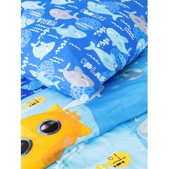 Комплект постельного белья  детский       1,5 спальный из бязи        с наволочкой 70х70 Морской Туса Джуса