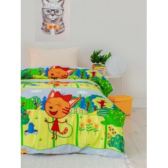 Комплект постельного белья  детский       1,5 спальный из бязи        с наволочкой 50х70 Принт Василёк