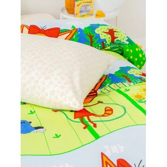 Комплект постельного белья  детский       1,5 спальный из бязи        с наволочкой 50х70 Принт Василёк