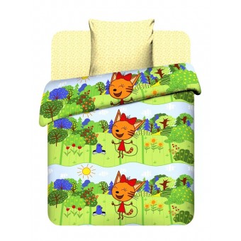 Комплект постельного белья  детский       1,5 спальный из бязи        с наволочкой 50х70 Принт Василёк