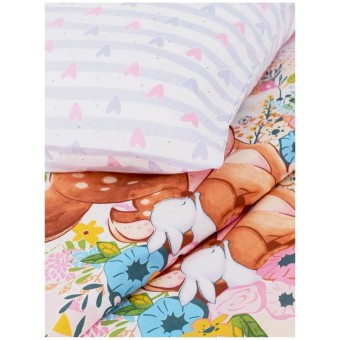 Комплект постельного белья  детский       1,5 спальный из поплина        с наволочкой 70х70 Животные Василёк