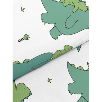 Комплект постельного белья  детский       1,5 спальный из поплина        с наволочкой 70х70 Динозавры Василёк