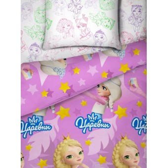 Комплект постельного белья  детский       1,5 спальный из поплина        с наволочкой 70х70 Принт Василёк