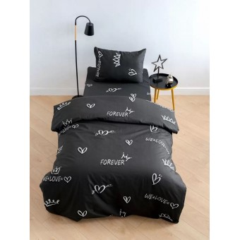 Комплект постельного белья  детский       1,5 спальный из поплина        с наволочкой 50х70 Надписи