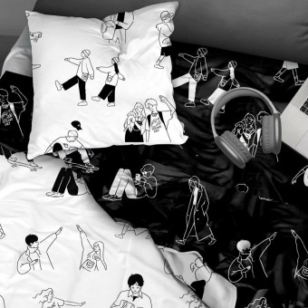 Комплект постельного белья  детский       1,5 спальный из перкаля        с наволочкой 70х70 Принт