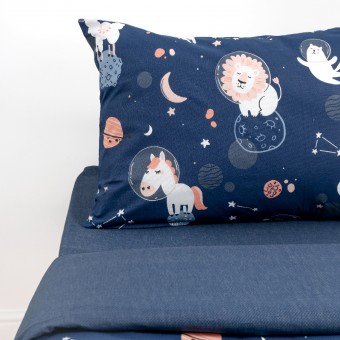 Комплект постельного белья  детский       1,5 спальный из перкаля        с наволочкой 50х70 Космос Minki