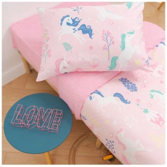 Комплект постельного белья  детский       1,5 спальный из перкаля        с наволочкой 50х70 Животные Minki