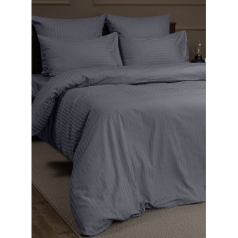 Комплект постельного белья         двуспальный из сатина-страйп        с наволочками 70х70 2 шт Однотонное Amore Mio  