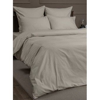 Комплект постельного белья         двуспальный из сатина-страйп        с наволочками 70х70 2 шт Однотонное Amore Mio