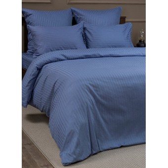 Комплект постельного белья         1,5 спальный из сатина-страйп        с наволочками 70х70 2 шт Однотонное Amore Mio  