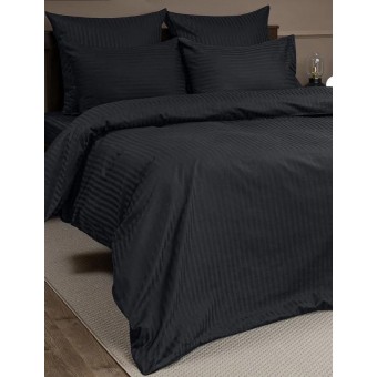 Комплект постельного белья         1,5 спальный из сатина-страйп        с наволочками 70х70 2 шт Однотонное Amore Mio