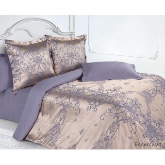 Комплект постельного белья         двуспальный из сатина-жаккард        с наволочками 50х70 2 шт и с наволочками 70х70 2 шт Узор Ecotex
