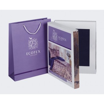 Комплект постельного белья   на резинке     семейный из сатина-жаккард        с наволочками 50х70 2 шт и с наволочками 70х70 2 шт Узор Ecotex