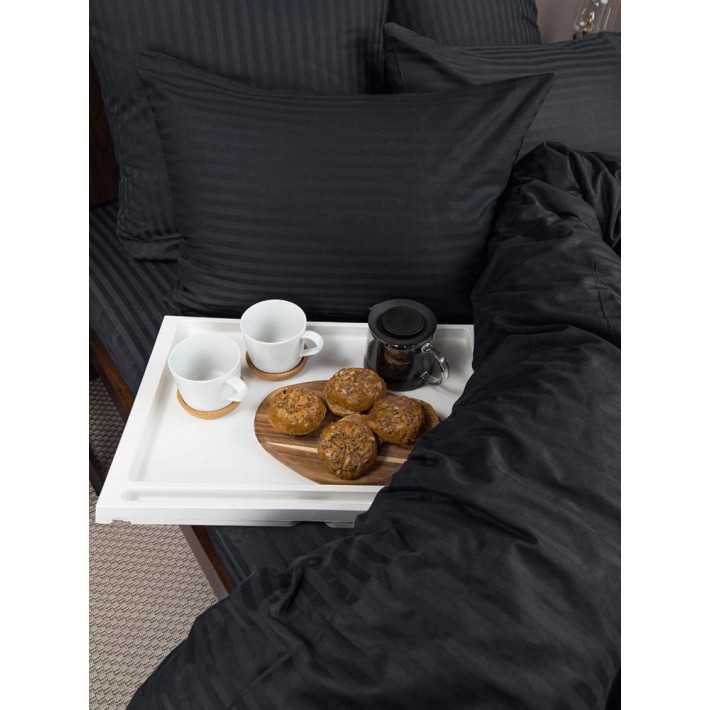 Комплект постельного белья 1,5 спальный из сатина-страйп с наволочками 70х70 2 шт Однотонное Amore Mio