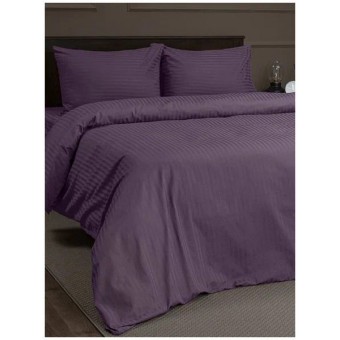 Комплект постельного белья         1,5 спальный из сатина-страйп        с наволочками 50х70 2 шт Однотонное Amore Mio  