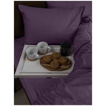 Комплект постельного белья         1,5 спальный из сатина-страйп        с наволочками 50х70 2 шт Однотонное Amore Mio  