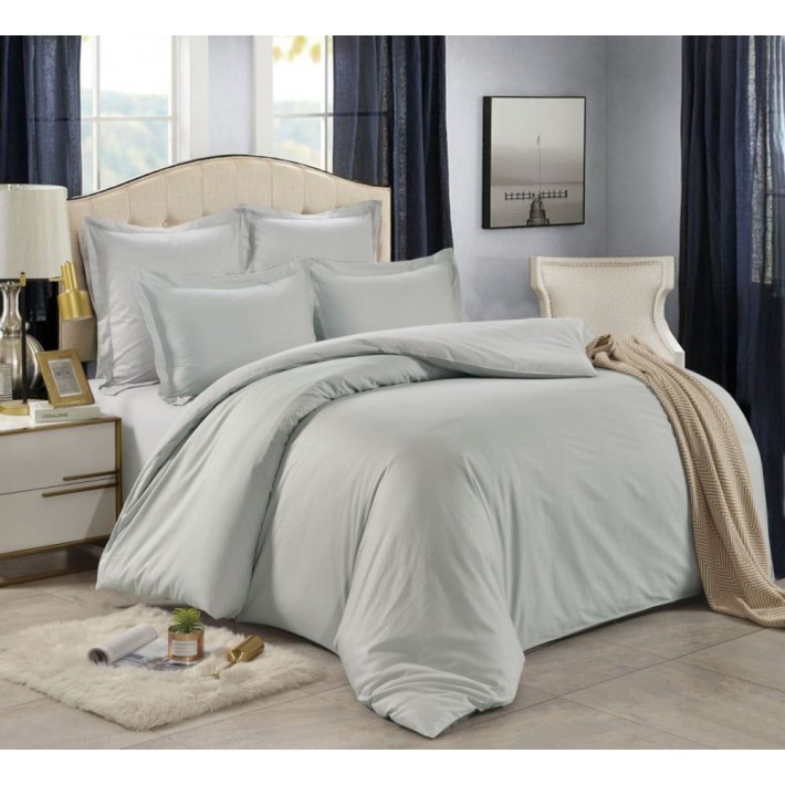 Комплект постельного белья семейный из сатина с наволочками 50х70 2 шт и с наволочками 70х70 2 шт Однотонное Valtery