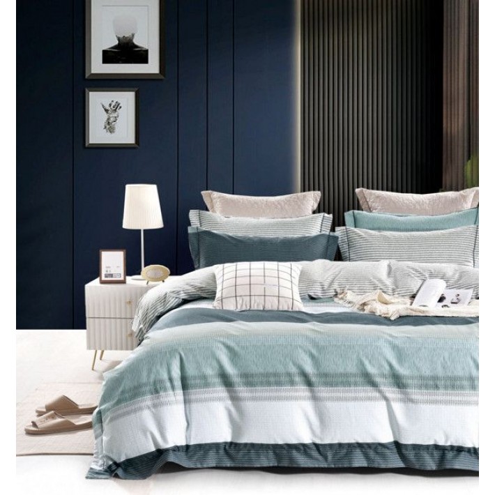 Комплект постельного белья евро из сатина с наволочками 50х70 2 шт и с наволочками 70х70 2 шт Цветы Valtery