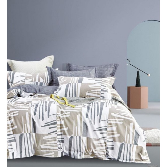 Комплект постельного белья семейный из сатина с наволочками 50х70 2 шт и с наволочками 70х70 2 шт Геометрия Valtery