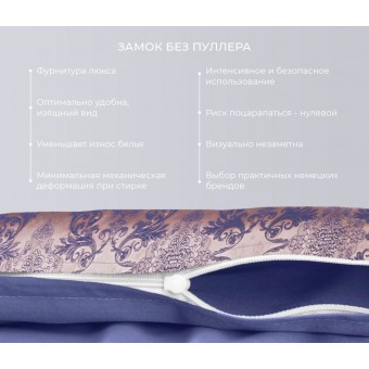 Комплект постельного белья         двуспальный из сатина-жаккард        с наволочками 50х70 2 шт и с наволочками 70х70 2 шт Узор Ecotex  