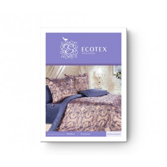 Комплект постельного белья         двуспальный из сатина-жаккард        с наволочками 50х70 2 шт и с наволочками 70х70 2 шт Узор Ecotex  