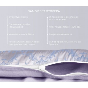 Комплект постельного белья         двуспальный из сатина-жаккард        с наволочками 50х70 2 шт и с наволочками 70х70 2 шт Узор Ecotex  