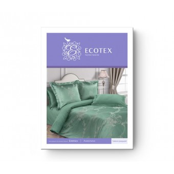 Комплект постельного белья         двуспальный из сатина-жаккард        с наволочками 50х70 2 шт и с наволочками 70х70 2 шт Узор Ecotex  