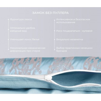 Комплект постельного белья         евро из сатина-жаккард        с наволочками 50х70 2 шт и с наволочками 70х70 2 шт Узор Ecotex